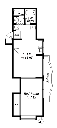 1LDKの間取図